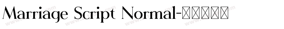 Marriage Script Normal字体转换